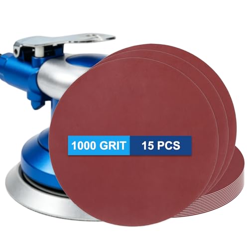15 Pack 5 Inch PSA Sanding Discs 1000 Grit Aluminum Oxide Red - size: 1000 grit