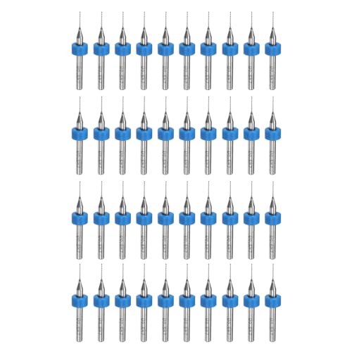 uxcell PCB Drill Bits 0.5mm Tungsten Carbide Rotary Tool Jewelry CNC Engraving Print Circuit Board Micro Drill Bits 1/8 Inch Shank 40 Pcs - color: Blue, size: 0.5mm