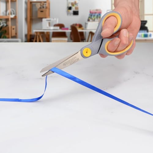 Westcott 8” Titanium Bonded Scissors with Adjustable Glide and Soft Handle, 2-Pack- Durable Multipurpose Scissors for Office, Home, and School Use, Sharp Precision Blades for Everyday Cutting - size: 2-Pack