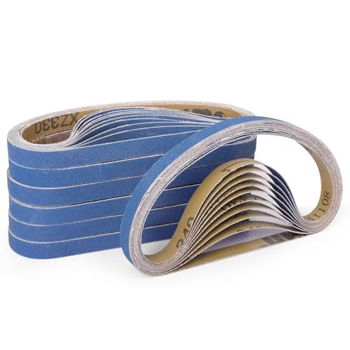 10-Piece Premium 1 x 30 Inch Zirconia Sanding Belts 320 Grit - color: 320 Grit, size: 1x30 Inch