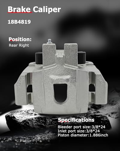 cciyu Rear Right Disc Brake Caliper Assembly with Bracket 18B4819 - size: Rear Right[18B4819 ]