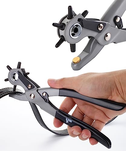 UNCO- Leather Hole Punch Tool, 5/64", 3/32", 7/64", 1/8", 5/32", 3/16" - color: Black