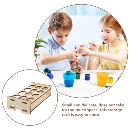 COHEALI Wooden Paint Storage Organizer Rack for Paint Bottles - size: 19.00X9.50X5.00CM