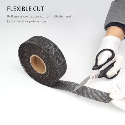SCOTTCHEN Sanding Rolls/Plumbing Sanding Cloth 1-1/2" x 11yd (33 ft) / Plumber's Double Side Open Mesh/Silicon Carbide Grit #80-1Roll - size: Roll: 1-1/2"x 33 ft, style: #80