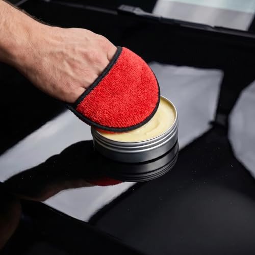 12Pcs 5-Inch Microfiber Foam Wax Applicator Pads with Finger Pocket - color: Red, size: 12pcs