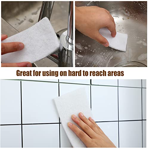 Eaasty 20 Pcs White Scrubbing Pad Non Scratch Scouring Pads, 5 x 7 Inch - size: 5 x 7 Inch