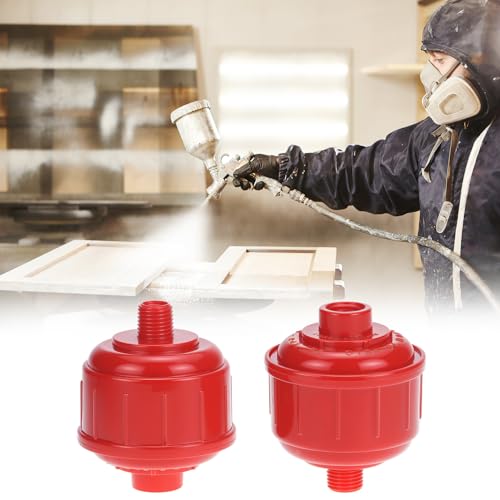 QWORK 10 Pack Disposable Mini Air Water Trap Filters, 1/4" Threads, Spray Gun Filters, Removes Moisture for Paint Sprayers and Air Tools