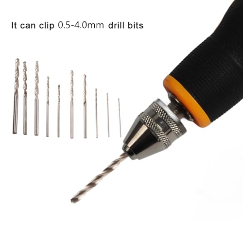 Micro Mini Hand Drill with 10 Pcs Twist Drill Bits, Mini Portable Tool Set, Small Hand Drill for Model Jewelry Crafts Resin 0.8‑3.0mm