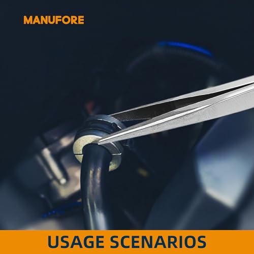 MANUFORE 11-Inch Long Reach Needle Nose Pliers, Straight, 45° & 90° Bent - style: 3PCS
