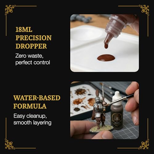 Ludus Bellum Miniature Paint Brown Color 18ml Precision Dropper Bottle - color: Brown