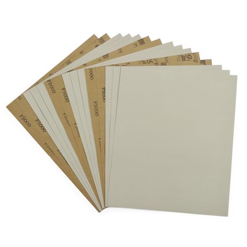 3000 Grit Sandpaper 15PCS, Wet Dry Sandpaper Sheets 9 x 11 Inch, Silicon Carbide Abrasive Sanding Sheets, Sand Paper for Wood Furniture Finishing, Metal Sanding, Automotive Polishing - style: 3000 Grit