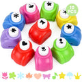 LOVEINUSA 10Pack Shape Paper Hole Punch Craft Set, Scrapbook Supplies - style: multicolored