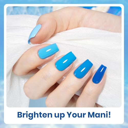 Beetles Blue Gel Polish Set, Ocean Range, 6 Colors Blue Gel Nail Polish Set - color: A - Blue | Ocean Range