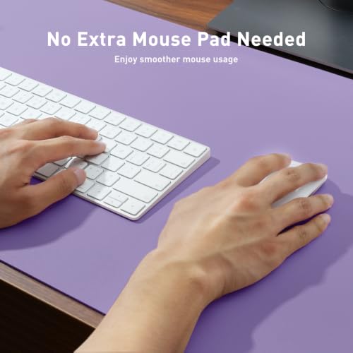 Aothia Faux Leather Desk Mat (Light Purple, 23.6" x 13.7") - color: Light Purple, size: 23.6" x 13.7"