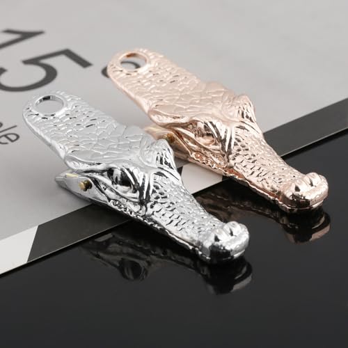 Vintage Crocodile Head Journal Clip - 3.4 Inch Heavy Duty Alligator Metal Book Clip Pin, Solid Decorative Bookmark Paper Organizer Notebook Holder Planner for Home Office Desk - color: Small Silver Clip