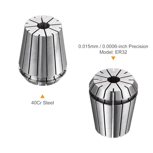 uxcell 2 Pcs ER32 8mm Spring Collet Chuck High Precision 0.015mm for CNC Engraving Machine Lathe Milling Tool
