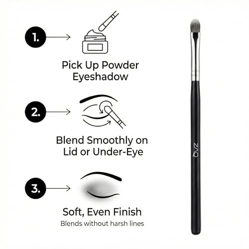 ZAQ Eye Shadow Brush for Blending, Concealer, Professional Tools for Applying Cream, Liquid Shadows and Eye Primer Base with Vegan Bristles - style: Blending Eyeshadow Brush