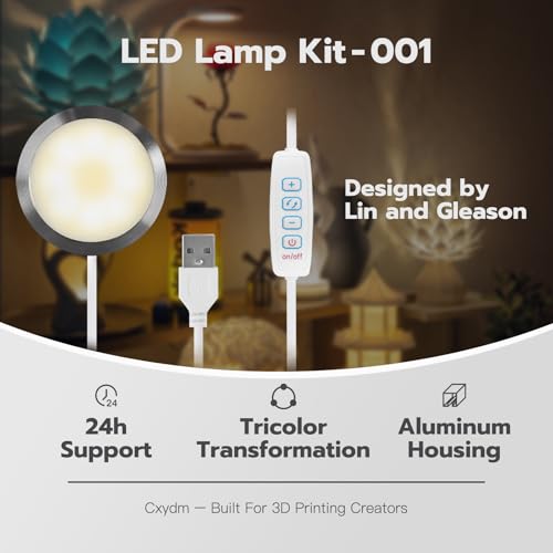 2PCS LED Lamp Kit 001 with 2-Chargers for Bambu Lab MH001 3-Color Dimmable