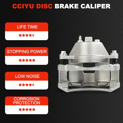 cciyu Front Left Disc Brake Caliper Assembly w/Bracket 18B4638A - size: Front Left[18B4638A]