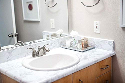 Marble Contact Paper White Peel and Stick Wallpaper for Kitchen Countertop - color: Gray/White, size: 17.7" x 196.8"