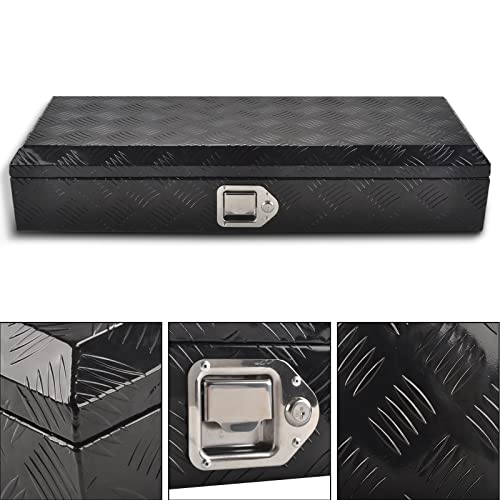 34.5" Aluminum Truck Tool Box, Black(34.5"×12.75"×6.4") - color: Black, size: 34.5"x12.75"x6.4"
