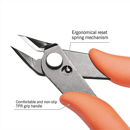KATA 2Pack Wire Cutters Set, 1PC 5 Inch Micro Flush Cutter and 1PC 6 Inch Side Cutter Plier for Electronics, Crafting, Floral, Jewelry Making Cutting