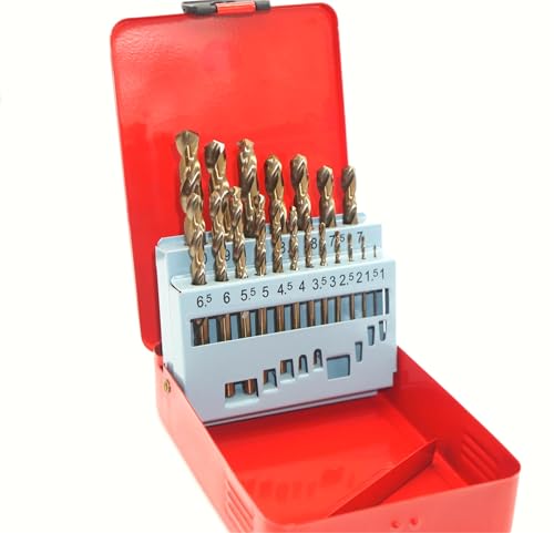 Cobalt Metric Drill bits Set 1mm-10mm/19PCS for Stainless Steel, Hard Metal, Cast Iron, Copper, Aluminum Plastic - style: 1mm-10mm/19pcs