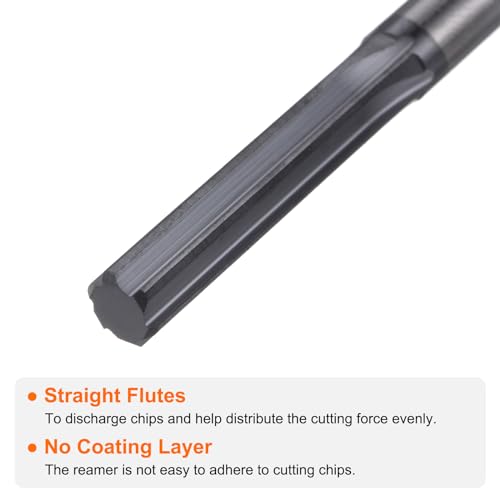 HARFINGTON Carbide Chucking Reamer 0.268"(6.8mm) Dia Straight Flute Straight Shank Machine Reamer Tool for Metal and Lathes CNC Machining Centers, Black - size: 0.268"
