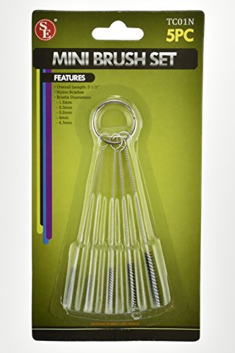 SE Brush Cleaning Sets Nlylon Bristles Varying Sizes for Versatile Tasks Spray and Paint Guns, Barrels, and Other Tools - style: TC01N