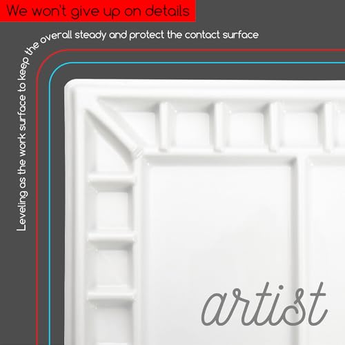 MEEDEN Ceramic Watercolor Palette：Large Porcelain Artist Paint Palette - size: 13" x 9.8"-no lid