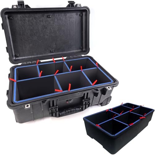 Divider for Pelican 1510/Apache 5800 with Bottom Protective Foam,Knife,Clip - color: 1510-black-blue