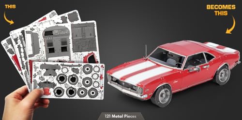 Fascinations Metal Earth 1968 Chevy Camaro Z/28 Metal Model Kit Bundle with Tweezers