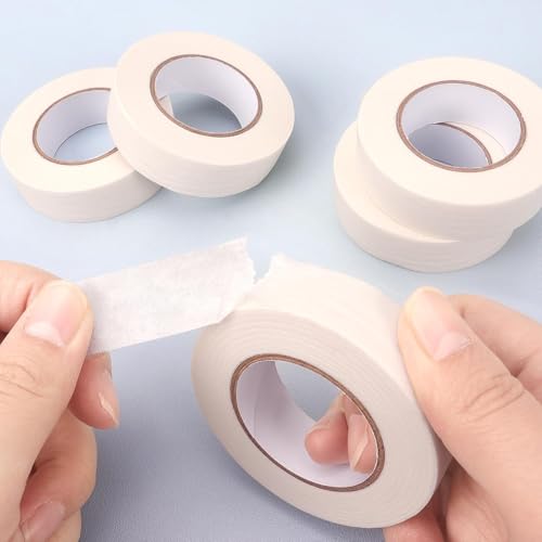 LONGKEY White Masking Tape 8 Rolls, 0.7 Inch x 20 Yards - color: 8 Roll x0.7 Inch, White