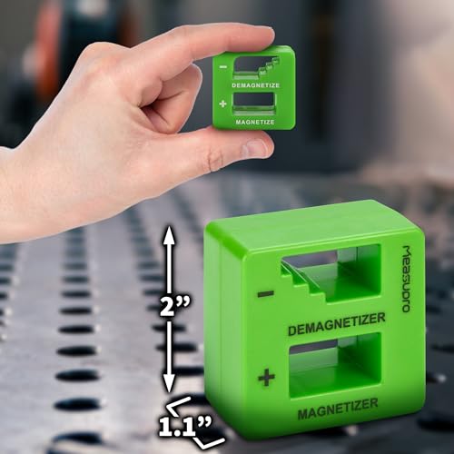 Demagnetizer and Magnetizer for Screwdrivers Tips, Bits, and Small Tools, Large or Big Screws, Drills, Drill Bits, Sockets, Nuts, Bolts, Nails and Precision Construction, Green - 3 Pack - color: Green