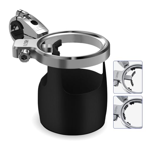 LEXIN C4 Extra Large Motorcycle Cup Holder, 32oz, 360° Swivel Mount, Chrome - color: C4-Chrome