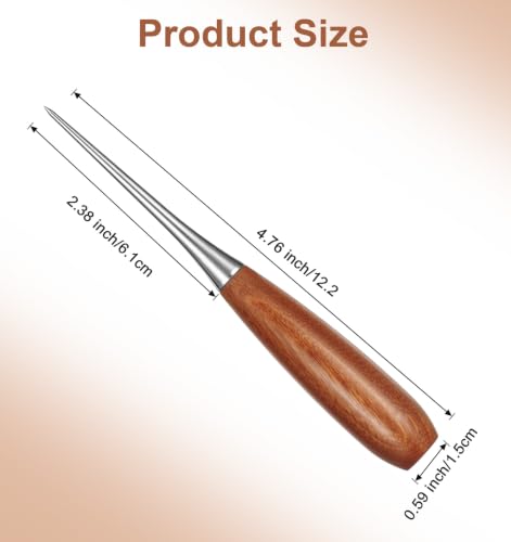 Scratch Awl, Leather Awl - Heavy-Duty 4.6In Steel Scribe Walnut Handle