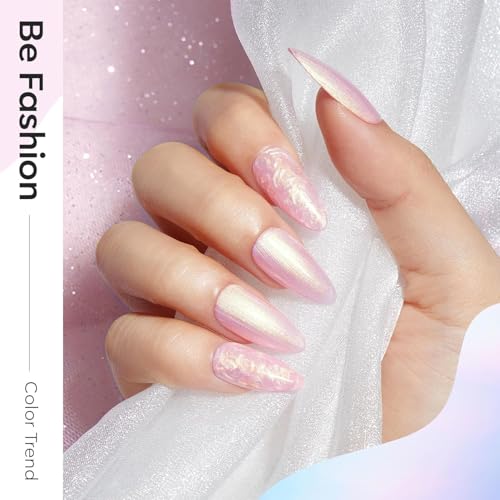 modelones Pearl Gel Nail Polish Set, 6 Colors Aurora Iridescent Shimmer - color: A A A1-Mermaid's Shell