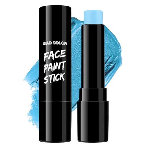 BADCOLOR Light Blue Face Body Paint, Pale Blue Eye Black Stick for Football/Baseball/Softball, Hypoallergenic Grease Sticks for Corpse Bride Halloween SFX Avatar Sally Makeup - color: 1PCS Light Blue