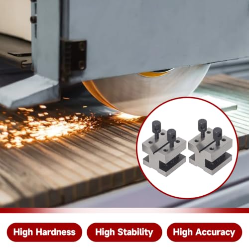 findmall 1-3/8 x 1-3/8 x 1-3/16 V Block with Clamp, 90 Degree Angle Set - size: 1-3/8 x 1-3/8 x 1-3/16
