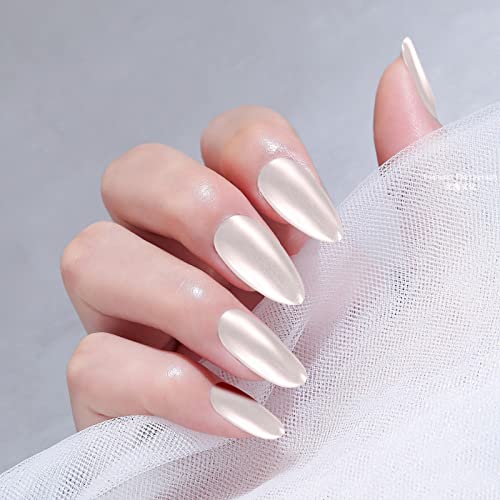 Artdone White Pearl Chrome Nail Powder,Iridescent Mermaid Pigment - color: White 1 Jar