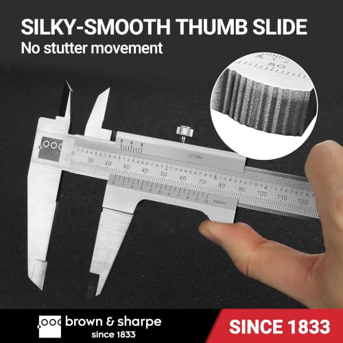 Brown&Sharpe 8 Inch Vernier Caliper 1/128 Inch Resolution - size: 1/128"