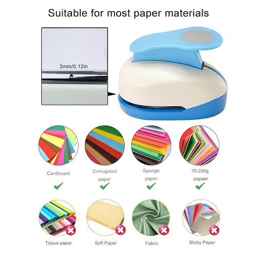 3/4 Inch Circle Punch 19mm Circular Cutter Tool Circle Hole Punch Handmade Paper Craft Lever Punches for Paper Crafts DIY Handmade Crafting Scrapbooking,Cardstock,Greeting Cards Arts Fun Projects - color: Circle-3/4