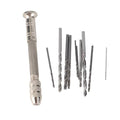 Precision Pin Vise Hand Drill with 10Pcs HSS Drill Bits Set 0.5-2mm Mini Hand Drill Tool Kit for Jewelry Making Model Building Craft Projects