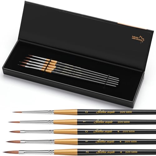 Golden Maple Kolinsky Sable Miniature Paint Brushes Arrow Point - size: BG32 Arrow Point