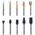 NordWolf 10-Piece Rotary Burr Rasp Files Set for Rotary Tools, with 1/8" Straight Shank for Wood Carving, Deburring, Shaping & Grooving in Storage Case - size: 1/8" Straight Shank (10 Pcs)