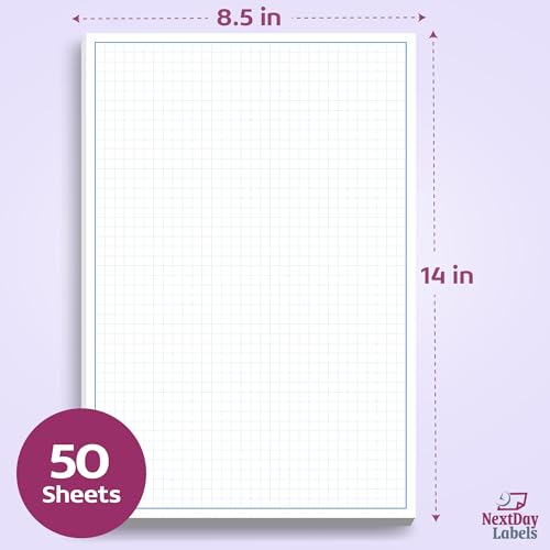 NextDayLabels Blueprint Graph Paper Pad 8.5x14, 50 Sheets, 1-Pack - size: 8-1/2 x 14" (1 Pad)