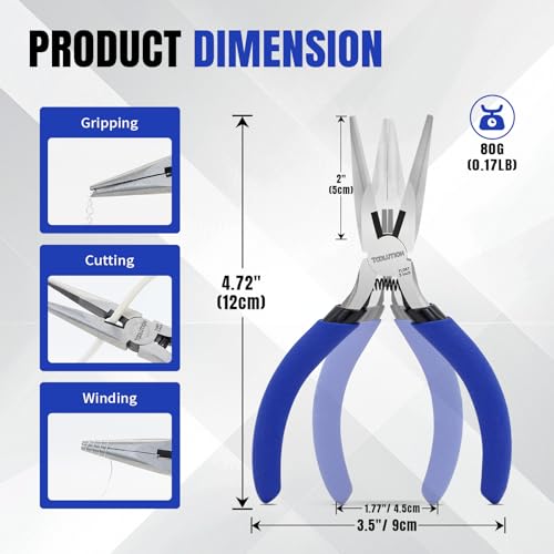 5 Inch Needle Nose Pliers Small Jewelry Pliers Tool 10 Pack - size: 10 Pack