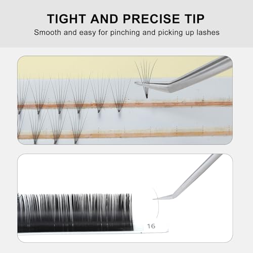 Ms.Queen Lash Tweezers for Eyelash Extensions,Professional Fine Tip 45 Degree Lash Tweezers for Volume Lash Extensions - style: 45 Degree Tweezers