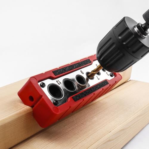 Drill Block Guide for Straight Holes, Portable Handheld Drill Guide Jig, 3-13mm Hole Locator, with V-Groove Design