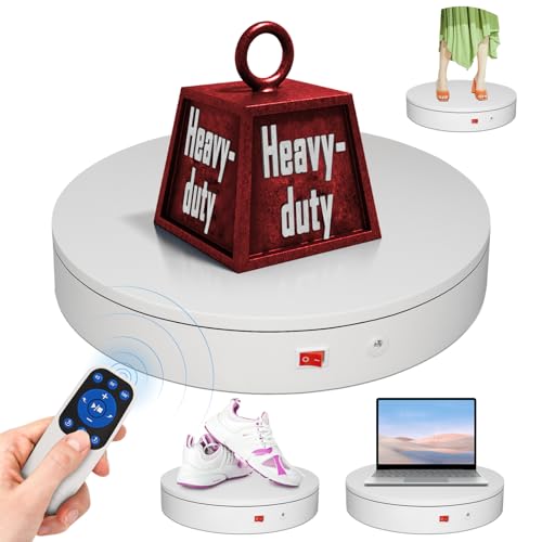 13.8Inch/35cm Remote 360 Rotating Platform,400lbs Capacity Electric Motorized Turntables, Motorized Rotating Display Stand Photography Turntable motorized lazy susan Heavy Duty Turntable for Photography,3D Scanner - size: 13.8inch/White/400Lbs Load